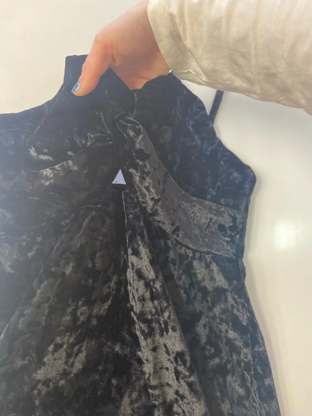 Free People Black Velvet Bodycon Dress chest cut-out never worn women’s size S